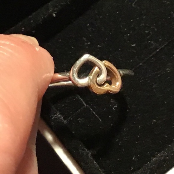 Pandora Two-Tone Interlocking Hearts Ring - Picture 6 of 9